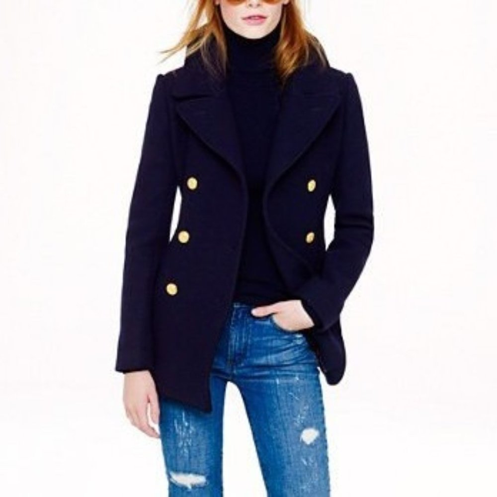 J.Crew Majesty Peacoat Navy Blue 4 Petite 4P